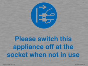 Please switch this appliance off at the socket when not in use